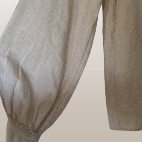 Mavi V neck cream linen cotton button front poet slv blouse Minamalist XS - Picture 8 of 8